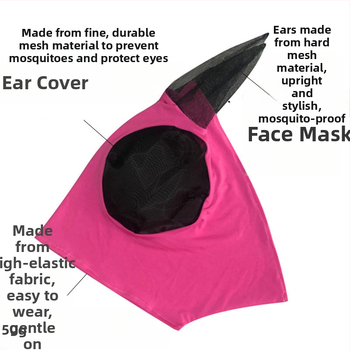 Elastinga arklio veido kaukė iš poliesterio su antiuodų ir vabzdžių apsauga | žirgų įranga