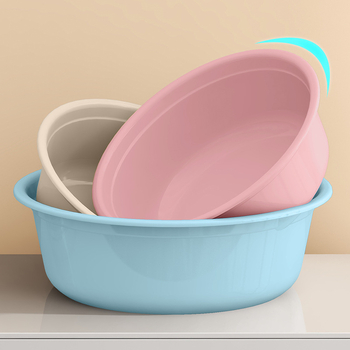 Bērnu vannas panna, bieza PP plastmasa, apaļa sejas/ūdens mazgāšanas panna mājas lietošanai, Nordic stils, tīrais svars 50–250 g