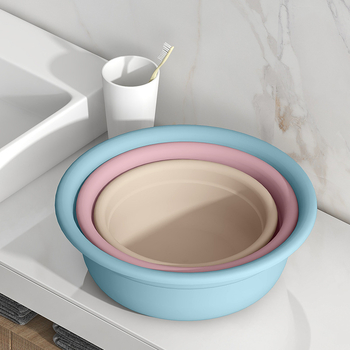 Bērnu vannas panna, bieza PP plastmasa, apaļa sejas/ūdens mazgāšanas panna mājas lietošanai, Nordic stils, tīrais svars 50–250 g