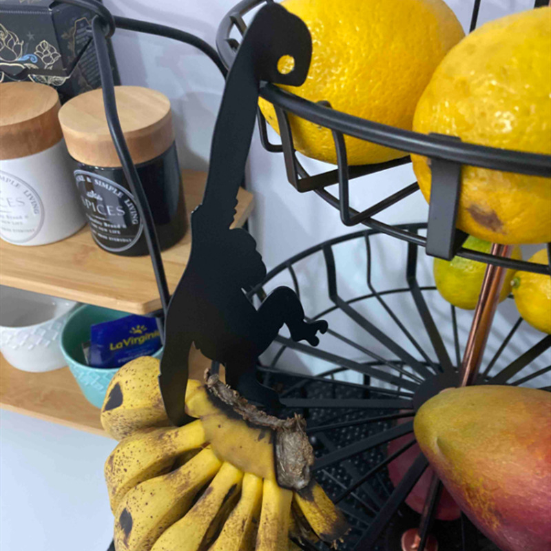 Banano laikiklis, plieninis, be vinų, purškiama dažų danga, 46 g, šiuolaikinis minimalistinis stilius