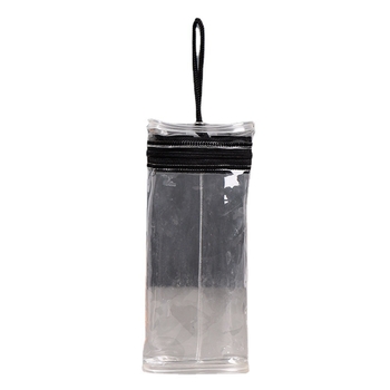 Skaidrus PVC pakavimo maišelis su apvalia cilindrine forma ir užtrauktuku, skirtas žymekliams ir pieštukams