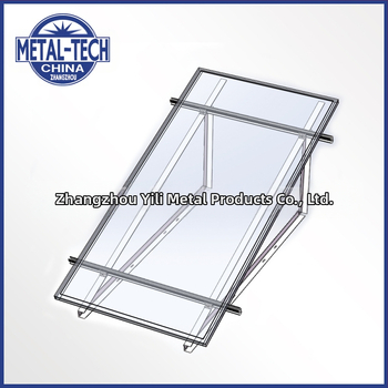 Plokščio stogo trijų kojų laikiklis, sulankstomas saulės modulių laikiklis PV moduliams, aliuminio lydinys, modelis 008, svoris 500 g, oksidacijos danga, nacionalinis standartas