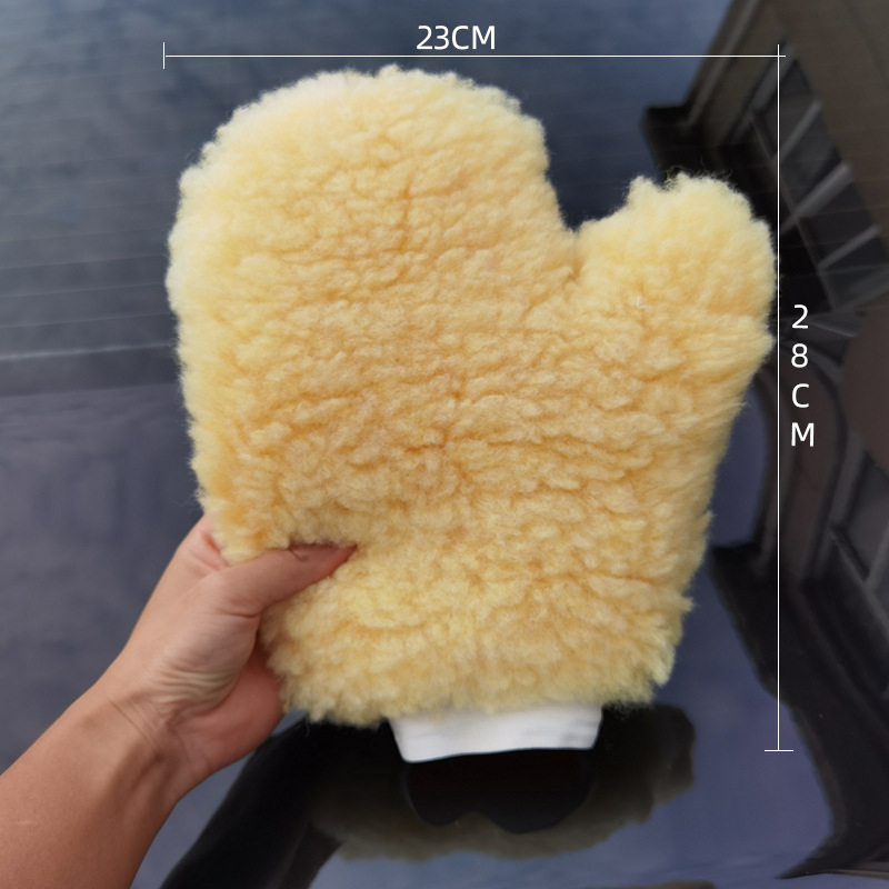 Autóápolási kesztyű ujjas – kétoldalas, többfunkciós, mű báránybőr plüss anyag, testreszabás lehetséges