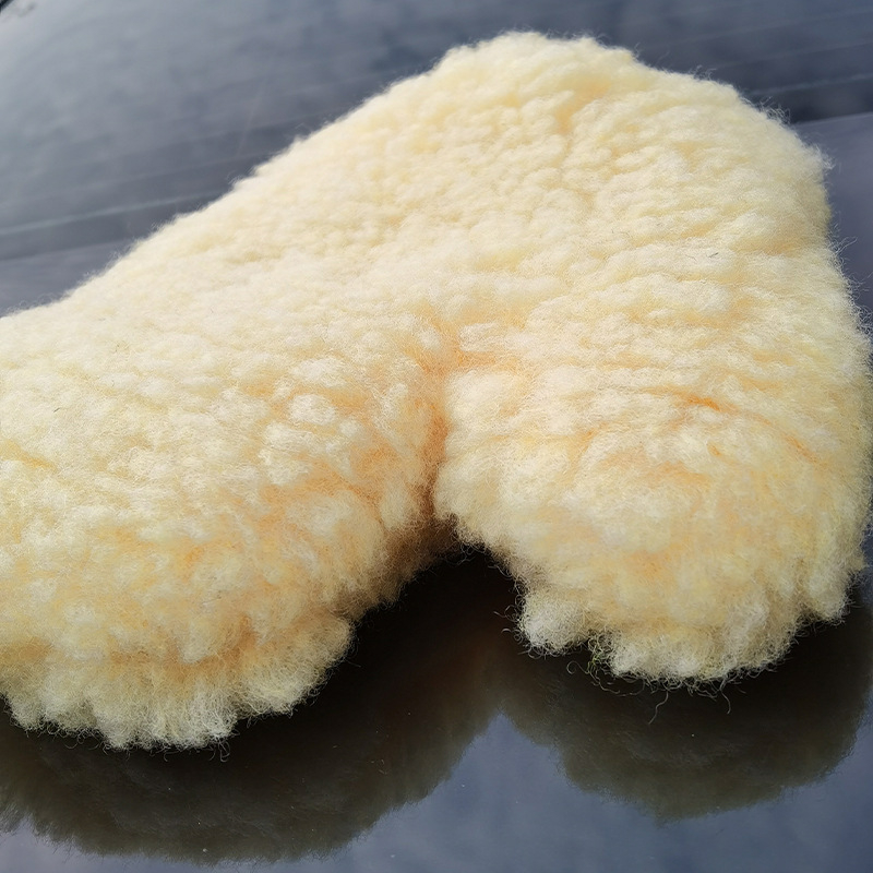 Autóápolási kesztyű ujjas – kétoldalas, többfunkciós, mű báránybőr plüss anyag, testreszabás lehetséges