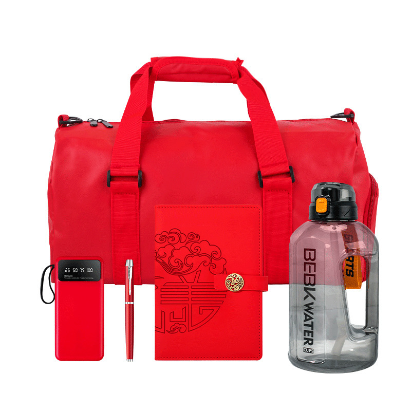 Wise Global plastmasinis verslo dovanų rinkinys su šiuolaikiniu minimalistiniu stiliumi — vandens buteliukas ir lauko sporto krepšys