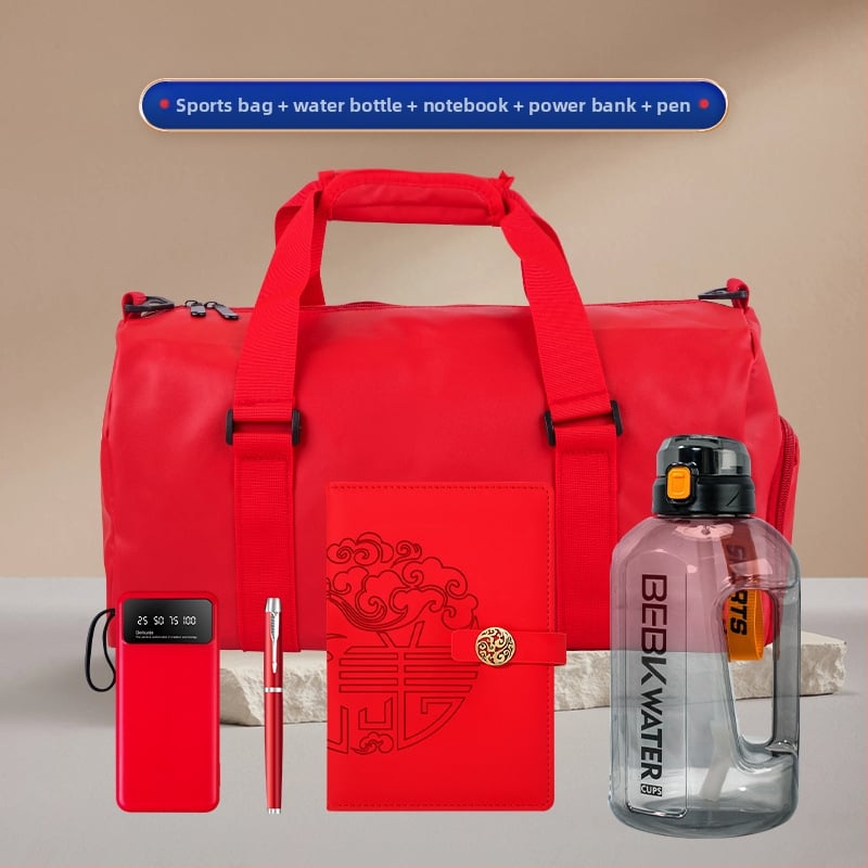Wise Global plastmasas biznesa dāvanas komplekts ar mūsdienīgu minimālisma stilu — ūdens pudele un āra sporta soma