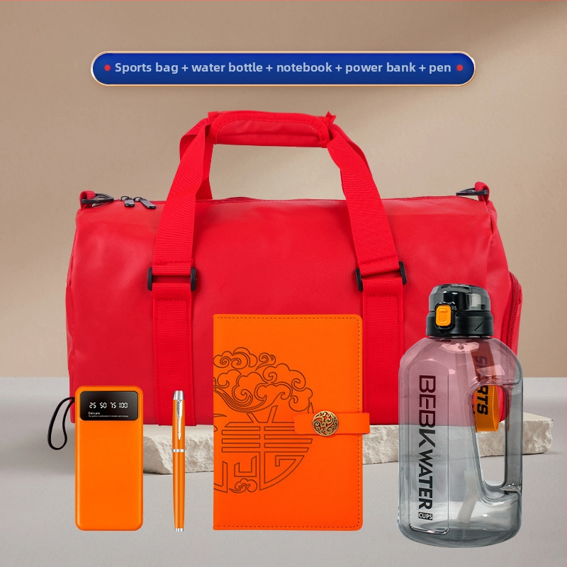 Wise Global plastmasas biznesa dāvanas komplekts ar mūsdienīgu minimālisma stilu — ūdens pudele un āra sporta soma