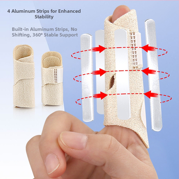 Piršto fiksavimo įtvaras su lipniu reguliuojamu dizainu, delno apsauga, medžiagos: OK audinys, SBR, aliuminio juosta, suaugusiems