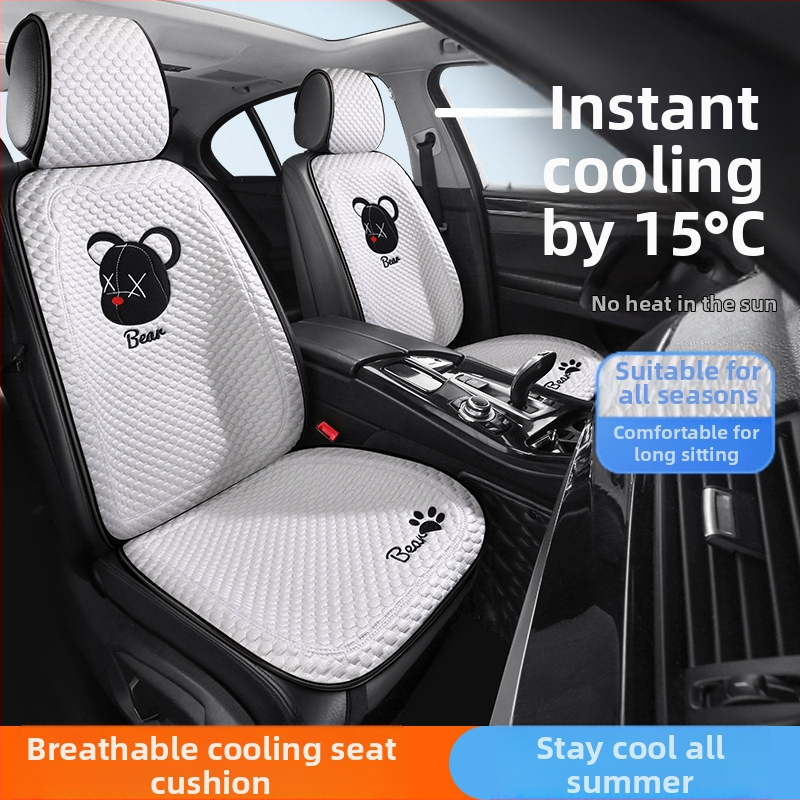 Κάλυμμα καθίσματος αυτοκινήτου για όλες τις εποχές, επίπεδος και απλός σχεδιασμός, επιφάνεια πολυεστέρα, γέμισμα δροσερό μετάξι.