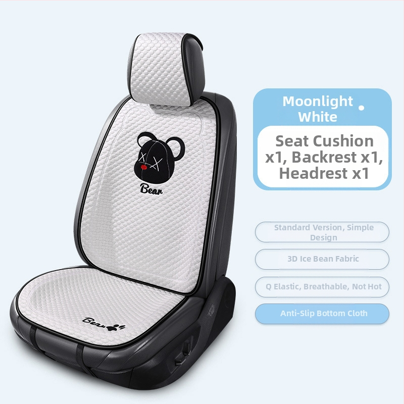 Κάλυμμα καθίσματος αυτοκινήτου για όλες τις εποχές, επίπεδος και απλός σχεδιασμός, επιφάνεια πολυεστέρα, γέμισμα δροσερό μετάξι.