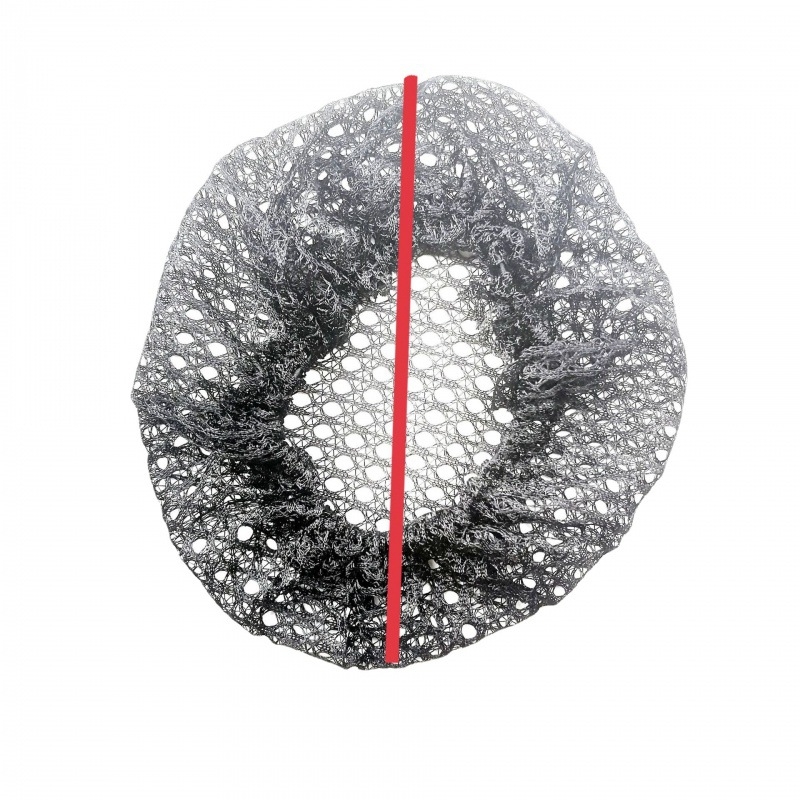 Vienkartinė plaukų tinklo skrybelė visai galvai, megzta tinklinė skrybėlė (medžiaga: audinys; procesas: mezgimas; skirta vyrams ir moterims; gamybos numeris: 003; pakuotė: masinė)