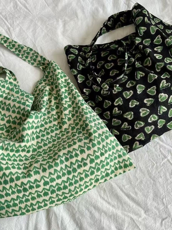 Cvjetna platnena torba preko ramena s velikim kapacitetom, retro stil, magnetska kopča, Oxford podstava, vodoravni kvadratni oblik