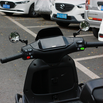 Мотоциклектно конвексно малко кръгло огледало, универсално съвместимо, за мотоцикли и електрически превозни средства, материал: коприна с флорален мотив