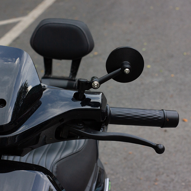 Мотоциклектно конвексно малко кръгло огледало, универсално съвместимо, за мотоцикли и електрически превозни средства, материал: коприна с флорален мотив