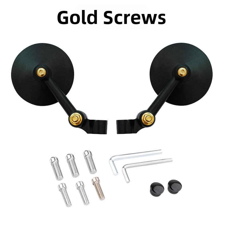 Мотоциклектно конвексно малко кръгло огледало, универсално съвместимо, за мотоцикли и електрически превозни средства, материал: коприна с флорален мотив