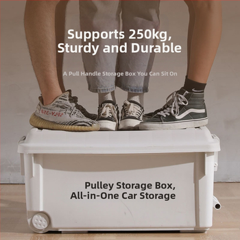 Κουτί αποθήκευσης εξωτερικού χώρου για κάμπινγκ – φορητό, μετακινούμενο με ροδάκια, ανθεκτικό στη σκόνη (PP+PTR, 85L, ιαπωνικό στυλ)