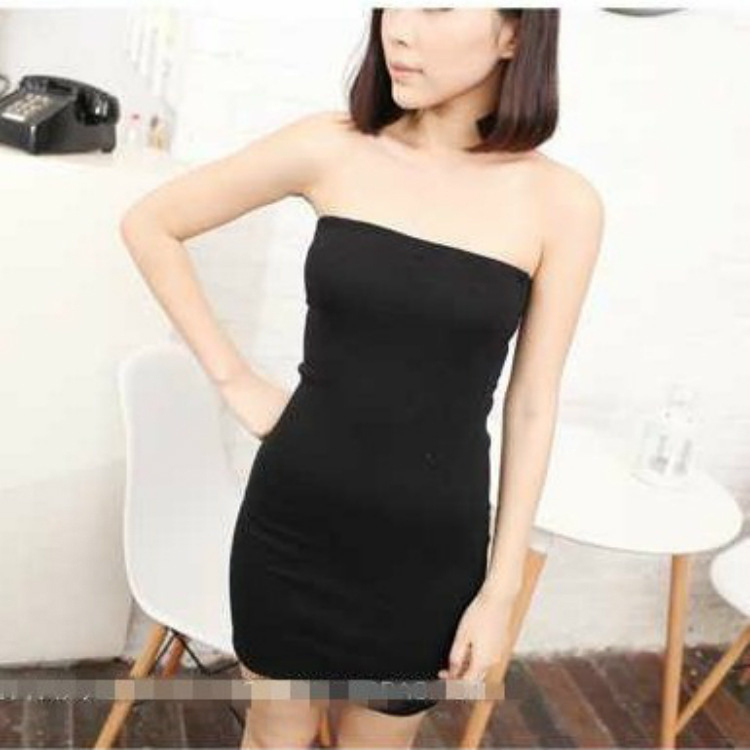 Βαμβακερό φόρεμα, χωρίς τιράντες, χωρίς πλάτη, εφαρμοστή γραμμή, Α-γραμμή, μίντι μήκος