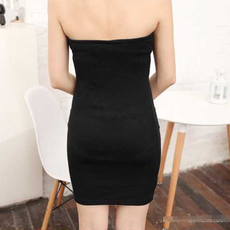 Βαμβακερό φόρεμα, χωρίς τιράντες, χωρίς πλάτη, εφαρμοστή γραμμή, Α-γραμμή, μίντι μήκος