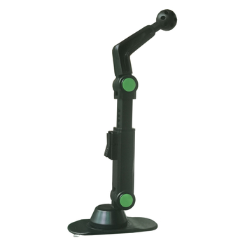 Automobiļīnas telefona turētājs ar vakuuma pamatu, rotējošām dubultajām locītavām, teleskopisku pagarinājumu, ABS un neilona materiāls, universāla saderība