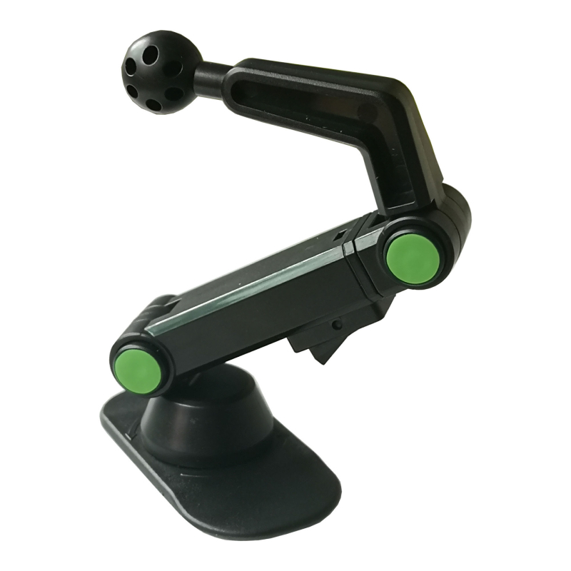 Automobiļīnas telefona turētājs ar vakuuma pamatu, rotējošām dubultajām locītavām, teleskopisku pagarinājumu, ABS un neilona materiāls, universāla saderība