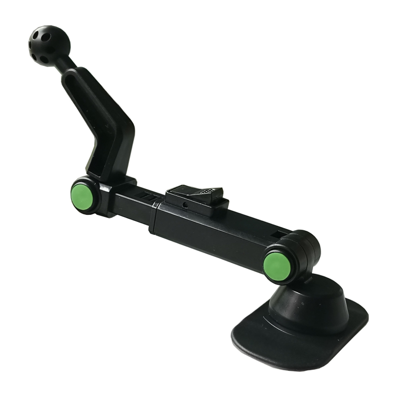 Automobiļīnas telefona turētājs ar vakuuma pamatu, rotējošām dubultajām locītavām, teleskopisku pagarinājumu, ABS un neilona materiāls, universāla saderība