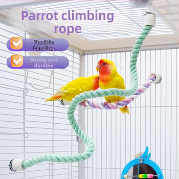 Papūgos sūpynės virvė - medvilninė kopimo žaislas su fiksuotais galais, modelis Jt95661, skirtas paukščiams, kilmė Shandong