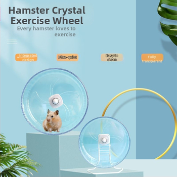 Caurspīdīgs hamsters skrējiens rats ar anti-jam dizainu, kluss darbs, PP materiāls