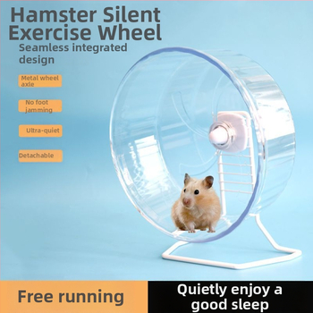 Caurspīdīgs hamsters skrējiens rats ar anti-jam dizainu, kluss darbs, PP materiāls
