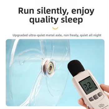 Caurspīdīgs hamsters skrējiens rats ar anti-jam dizainu, kluss darbs, PP materiāls