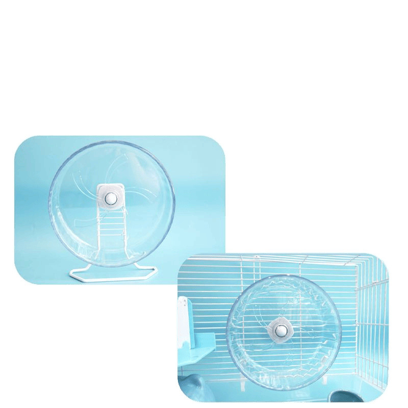 Caurspīdīgs hamsters skrējiens rats ar anti-jam dizainu, kluss darbs, PP materiāls