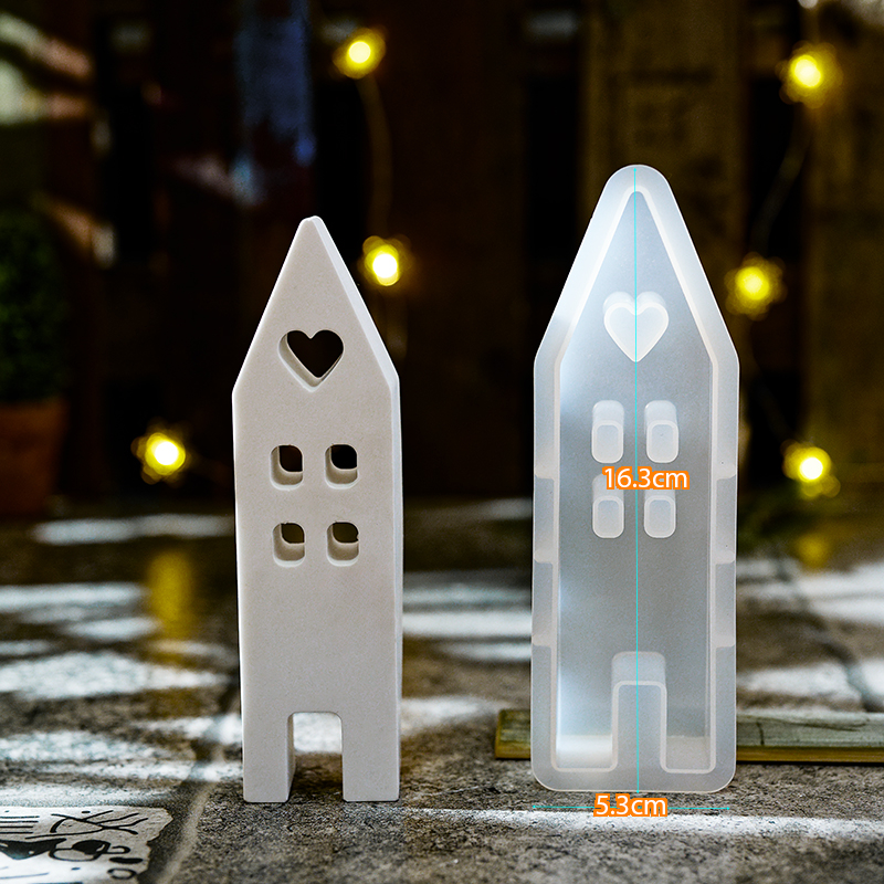 Formy z epoxidovej živice na ozdoby v tvare srdca, domček s anjelom z gipsu a cementu, veľkonočná dekorácia, aromaterapia so sviečkou