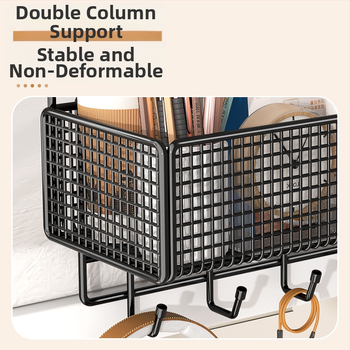 Κρεβατοκάμαρας Κρεμαστός Αποθηκευτικός Σταθμός με Καλάθι – Μεταλλικό από ανθρακούχο χάλυβα, Πολλαπλών Χρήσεων, Κούμπωμα με Γάντζο, 1 Επίπεδο, Υπνοδωμάτιο