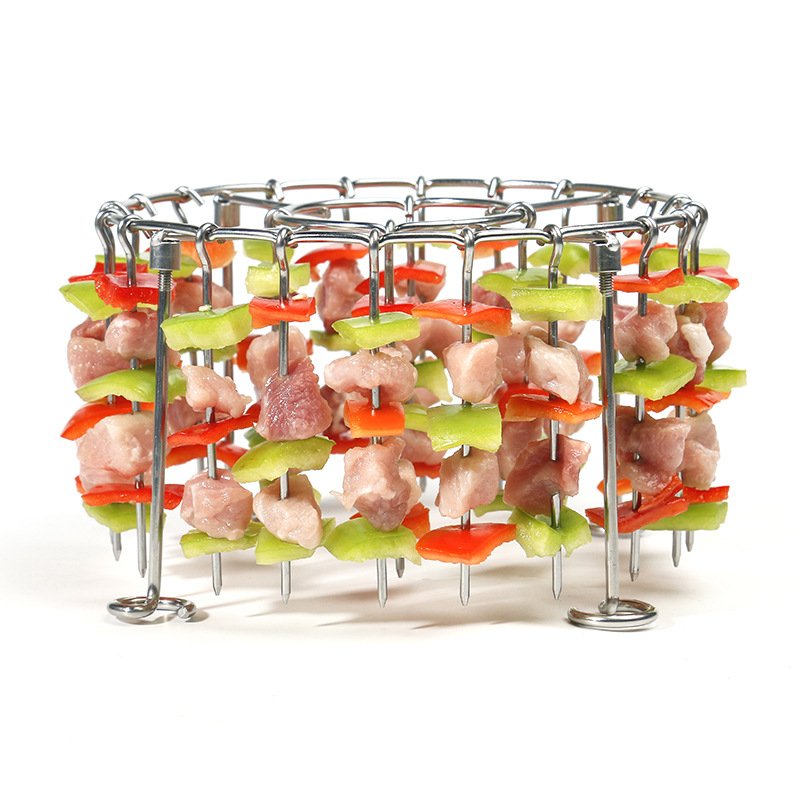 Vertikálny gril na špízy, 24 špízov z nehrdzavejúcej ocele 304, pre domácu potrebu, bez otáčania