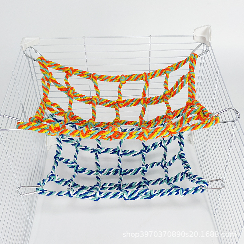 Papagáj szövött mászóháló harapásálló, pamut zsinór, Mooi muyu márka, madárjáték
