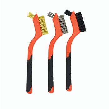 Петчастен комплект почистващи четки за кухненска газова плита и пролуки на аспиратор — отстраняване на котлен камък и мазнини, метални четки