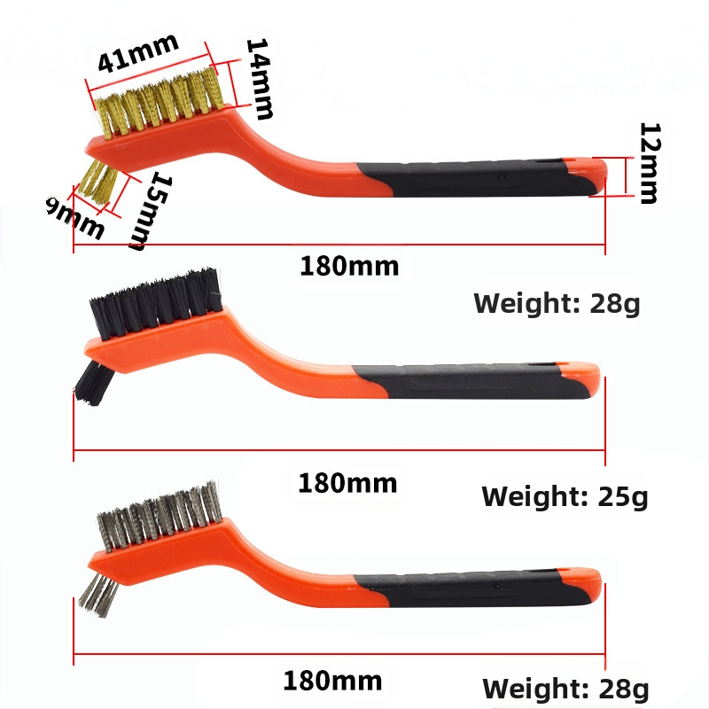 Петчастен комплект почистващи четки за кухненска газова плита и пролуки на аспиратор — отстраняване на котлен камък и мазнини, метални четки