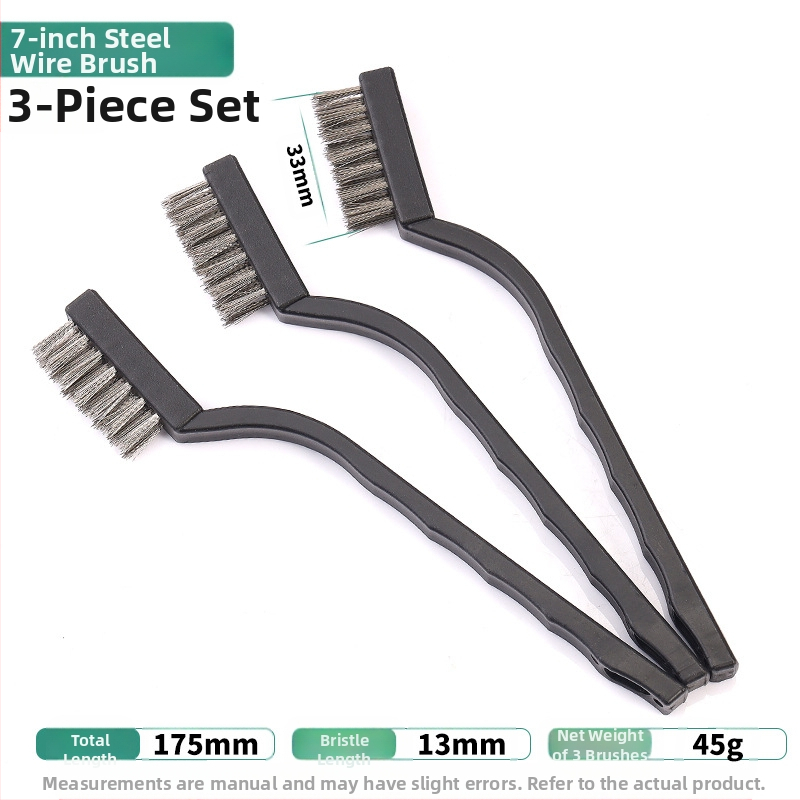 Петчастен комплект почистващи четки за кухненска газова плита и пролуки на аспиратор — отстраняване на котлен камък и мазнини, метални четки