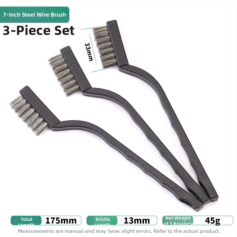 Петчастен комплект почистващи четки за кухненска газова плита и пролуки на аспиратор — отстраняване на котлен камък и мазнини, метални четки
