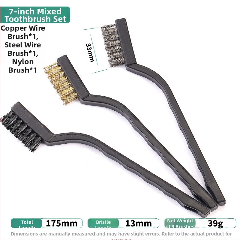 Петчастен комплект почистващи четки за кухненска газова плита и пролуки на аспиратор — отстраняване на котлен камък и мазнини, метални четки