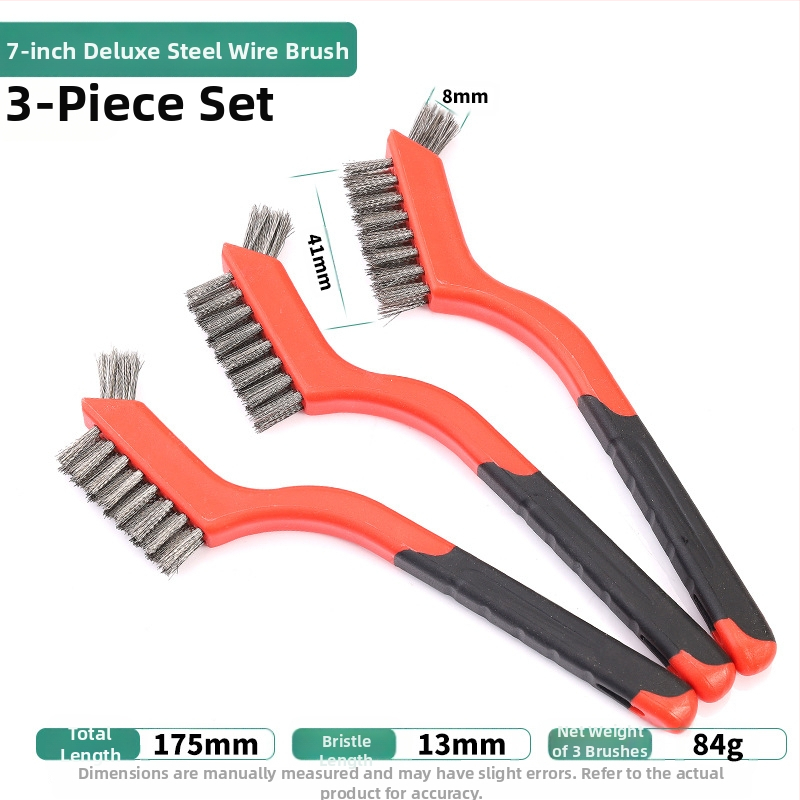 Петчастен комплект почистващи четки за кухненска газова плита и пролуки на аспиратор — отстраняване на котлен камък и мазнини, метални четки