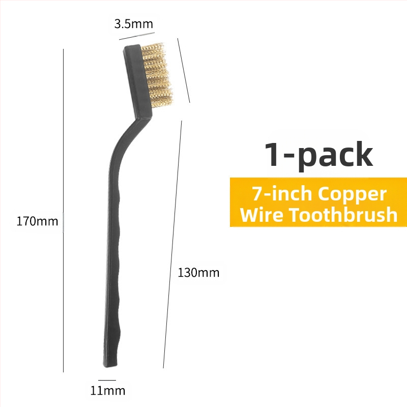 Петчастен комплект почистващи четки за кухненска газова плита и пролуки на аспиратор — отстраняване на котлен камък и мазнини, метални четки