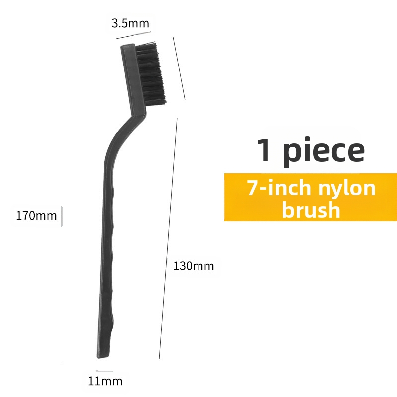 Петчастен комплект почистващи четки за кухненска газова плита и пролуки на аспиратор — отстраняване на котлен камък и мазнини, метални четки