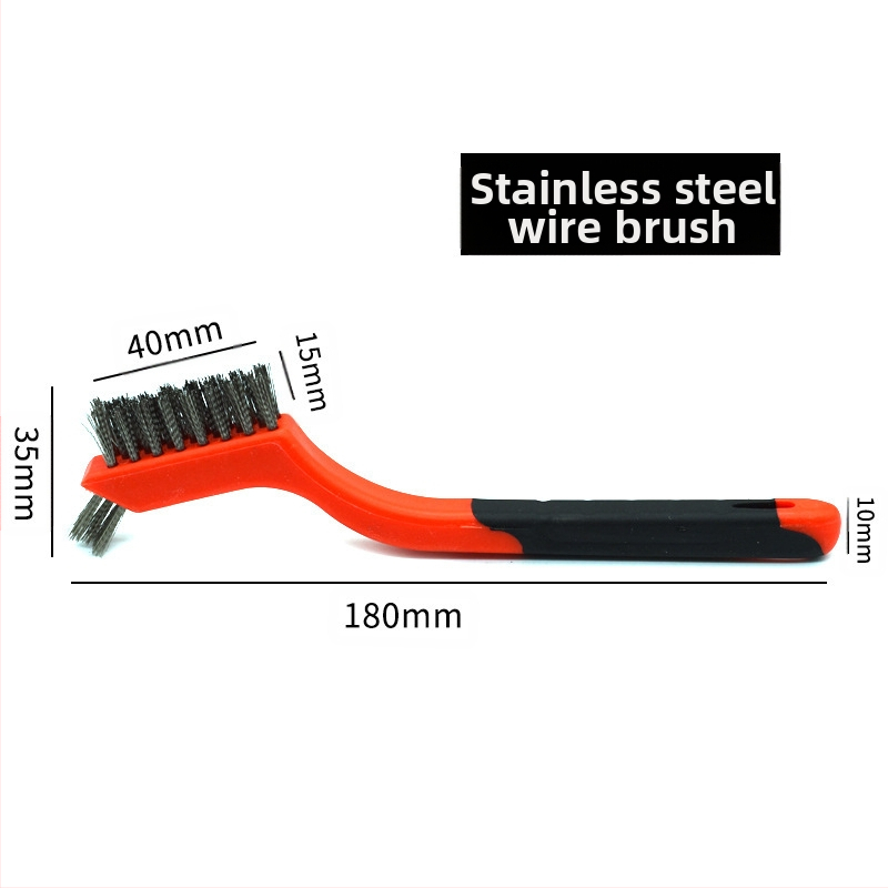 Петчастен комплект почистващи четки за кухненска газова плита и пролуки на аспиратор — отстраняване на котлен камък и мазнини, метални четки