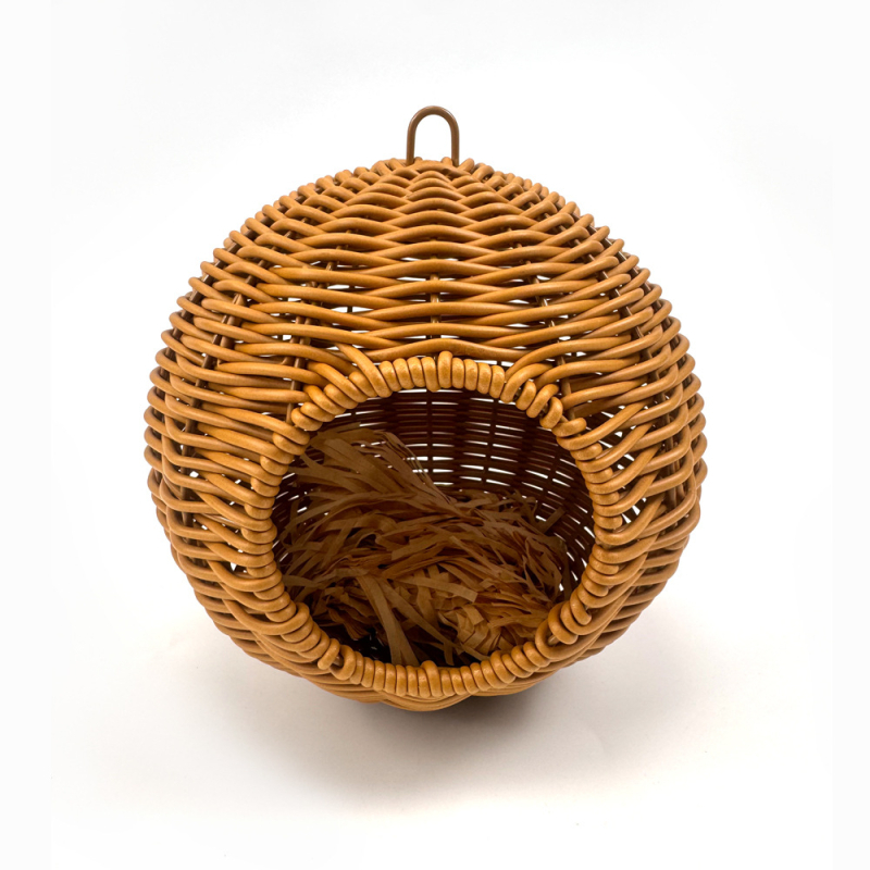 Птично висящо гнездо за птици от имитационен ратан, устойчиво на ухапвания, за годишно ползване