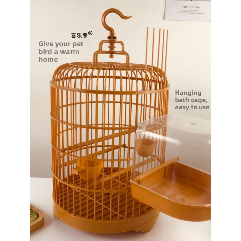 Клетка за птици – кръгла ретро луксова за птици (Марка Bear zhizhe; Материал: Друг; Произход: Друг; Внос: Не)