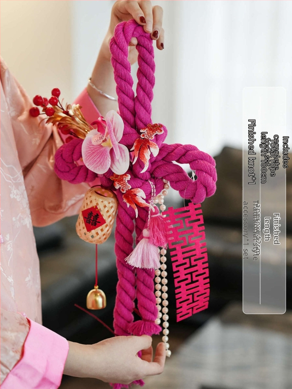 Amžino mazgo pakabintas dekoras vestuvėms – medvilninė virvė, dekoras durų rankenėlėms, vestuvinis kambario dekoras