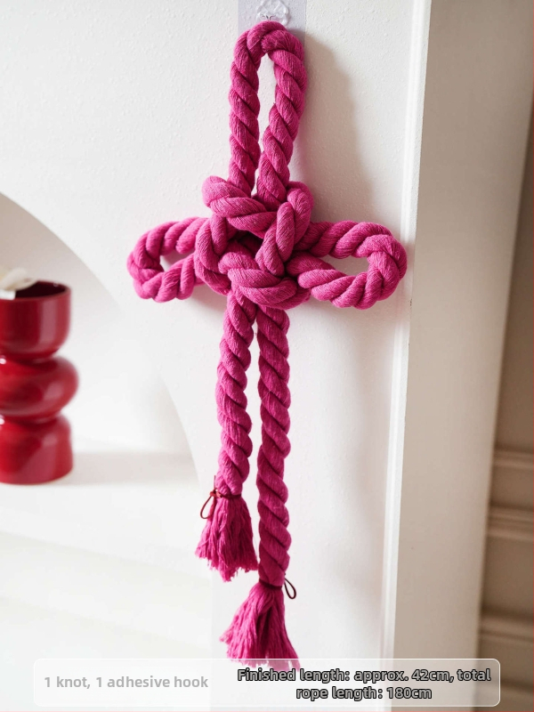 Amžino mazgo pakabintas dekoras vestuvėms – medvilninė virvė, dekoras durų rankenėlėms, vestuvinis kambario dekoras