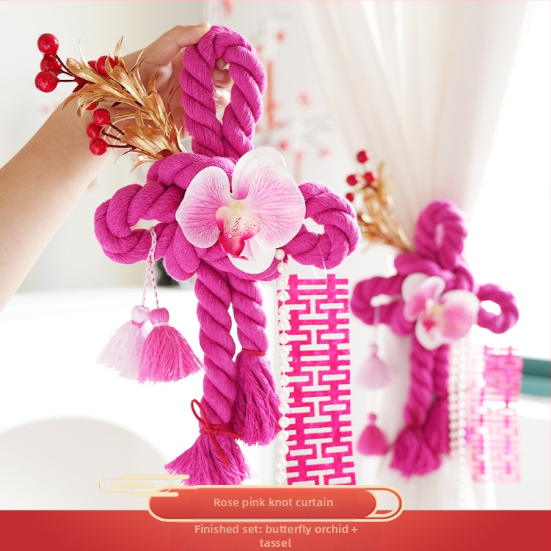 Amžino mazgo pakabintas dekoras vestuvėms – medvilninė virvė, dekoras durų rankenėlėms, vestuvinis kambario dekoras