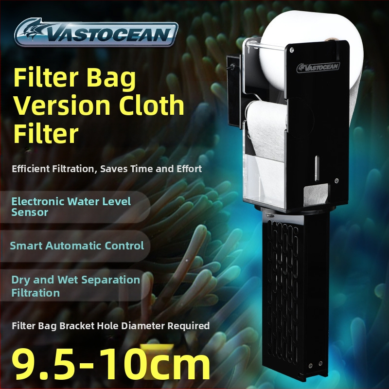 VASTOCEAN Akvārija filtrs ar filtrēšanas maisiņa versiju, filtrēšanas auduma ruļļa, automātiska mitrā-sausa atdalīšana, sprādzienizturīgs dizains