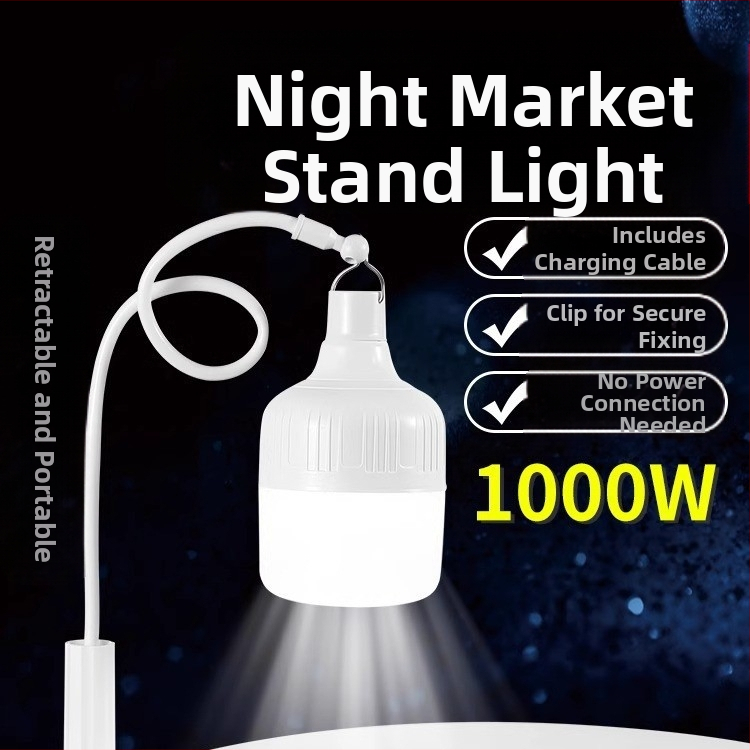 Φορτιζόμενος με USB λαμπτήρας LED για περίπτερο νυχτερινής αγοράς, με βάση και ρυθμιζόμενη φωτεινότητα